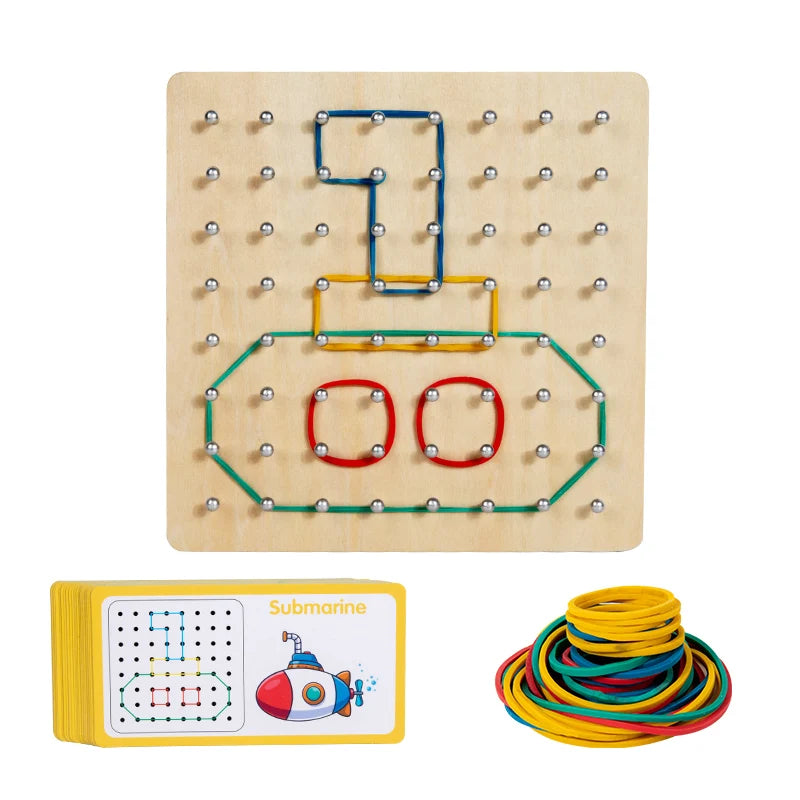 Wooden Geoboard (3 years and up)
