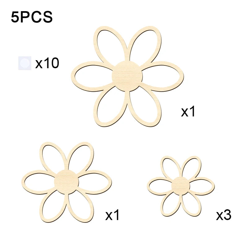 Wooden Daisy Wall Decals