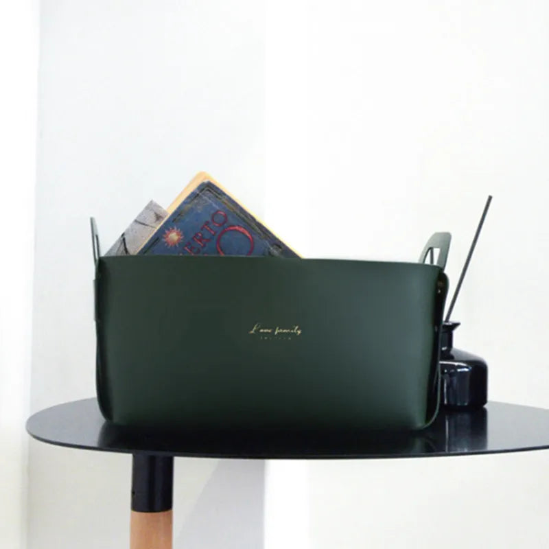 Large Folding Leater Storage Bin