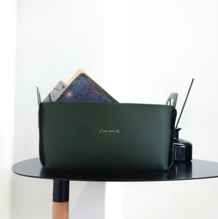 Large Folding Leater Storage Bin