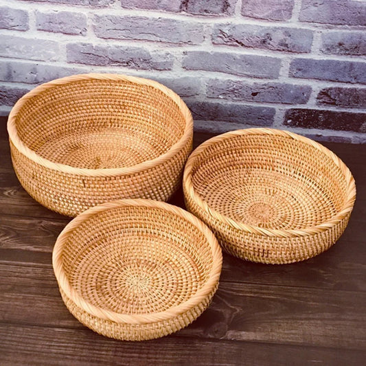 Hand-woven Rattan Wicker Basket