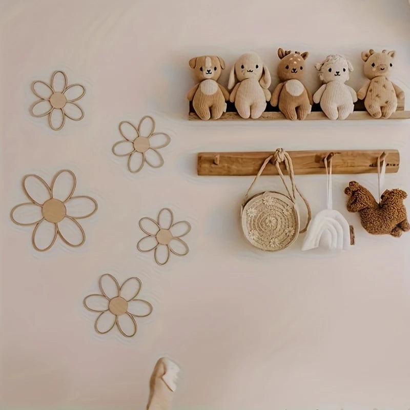 Wooden Daisy Wall Decals