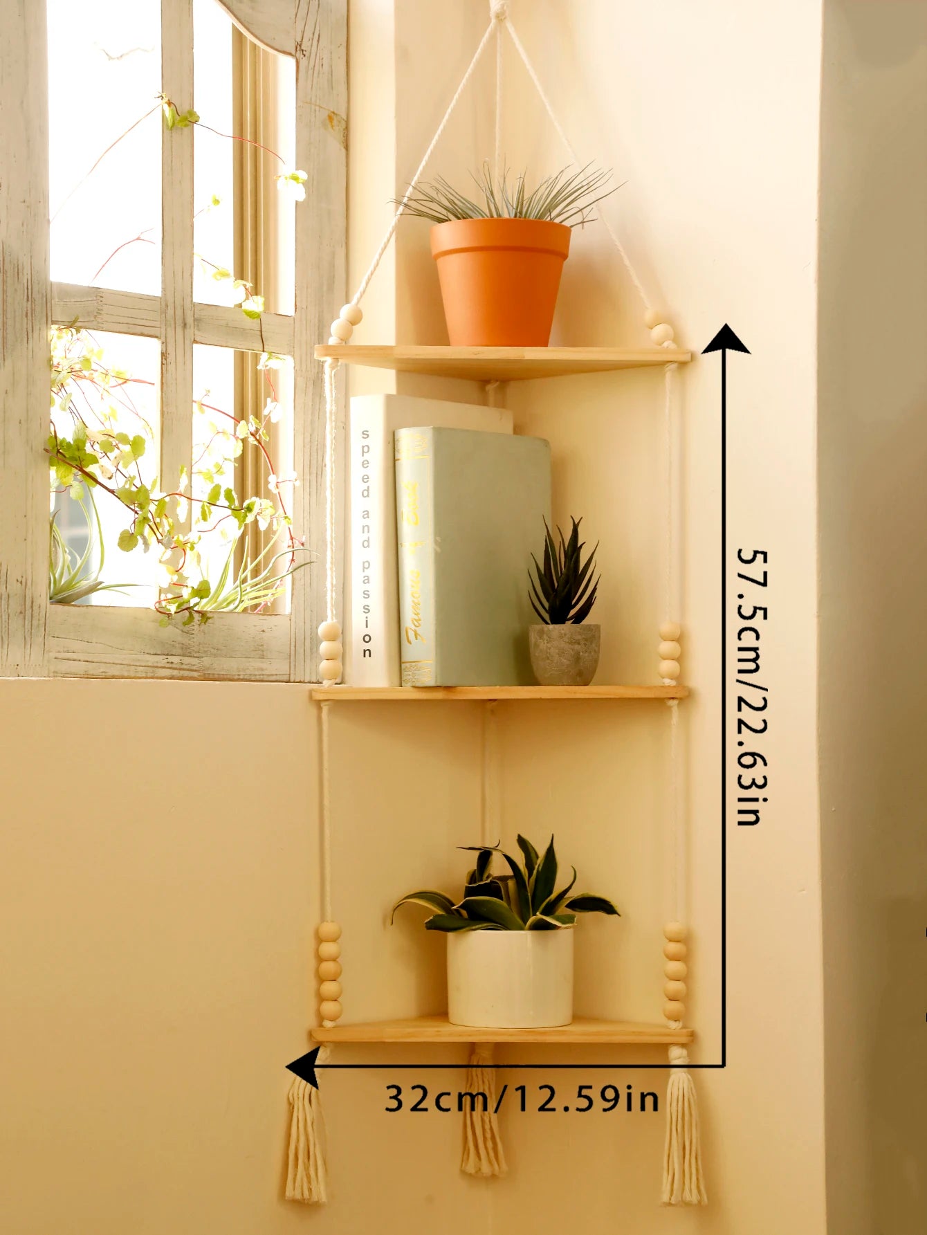 Macrame Floating Wall Shelf