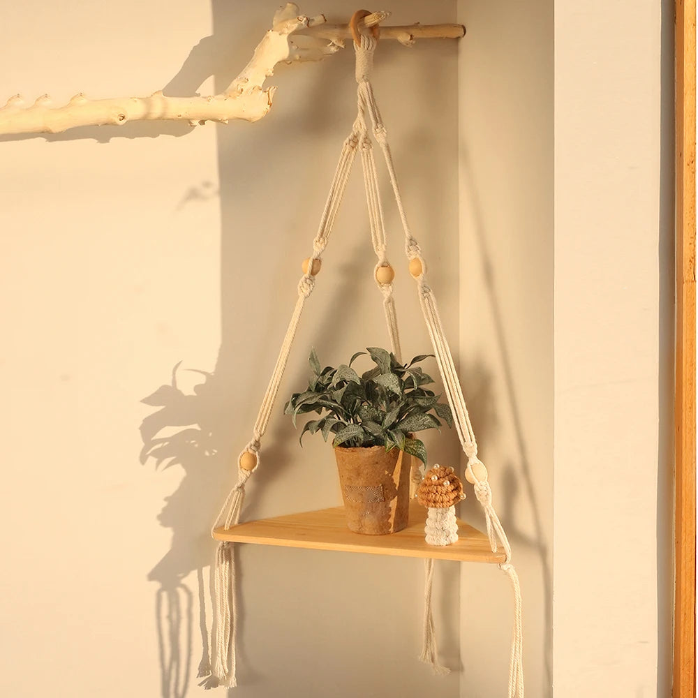 Macrame Floating Wall Shelf