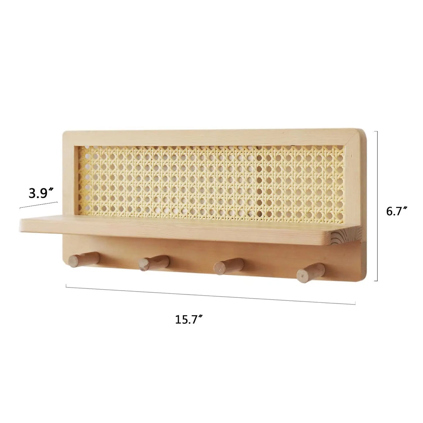 Rattan and Wood Key Hooks