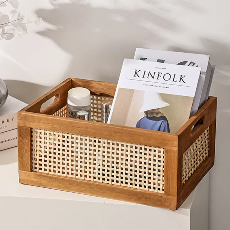 Retro Rattan Storage Box