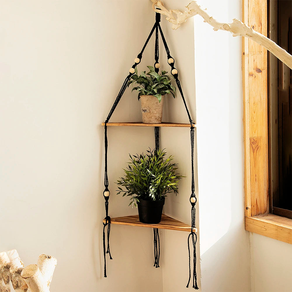 Macrame Floating Wall Shelf