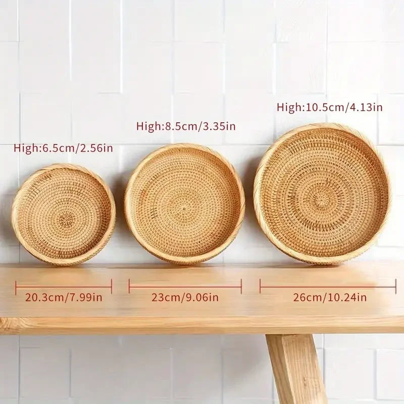 Hand-woven Rattan Wicker Basket