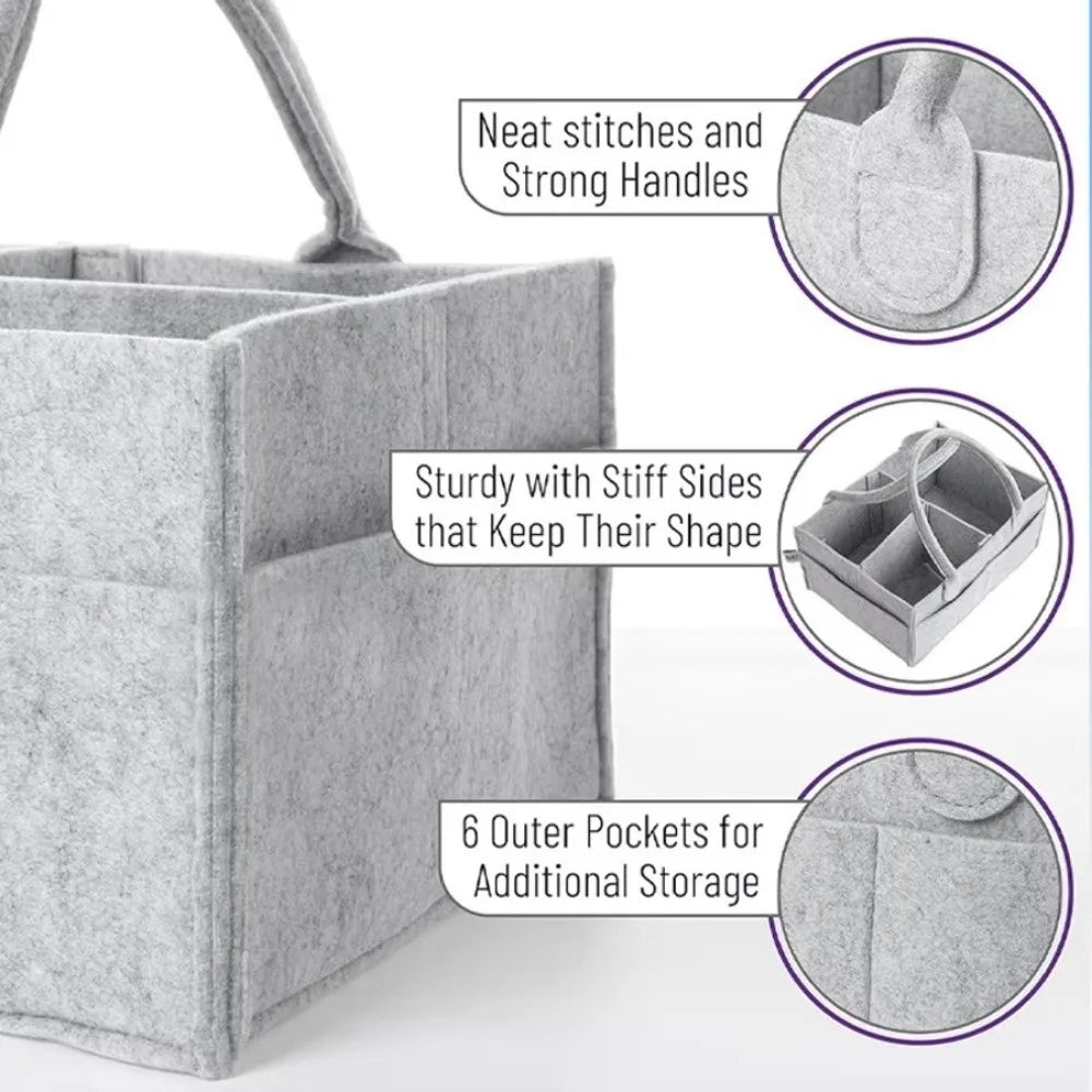 Felt Diaper Caddy Organizer