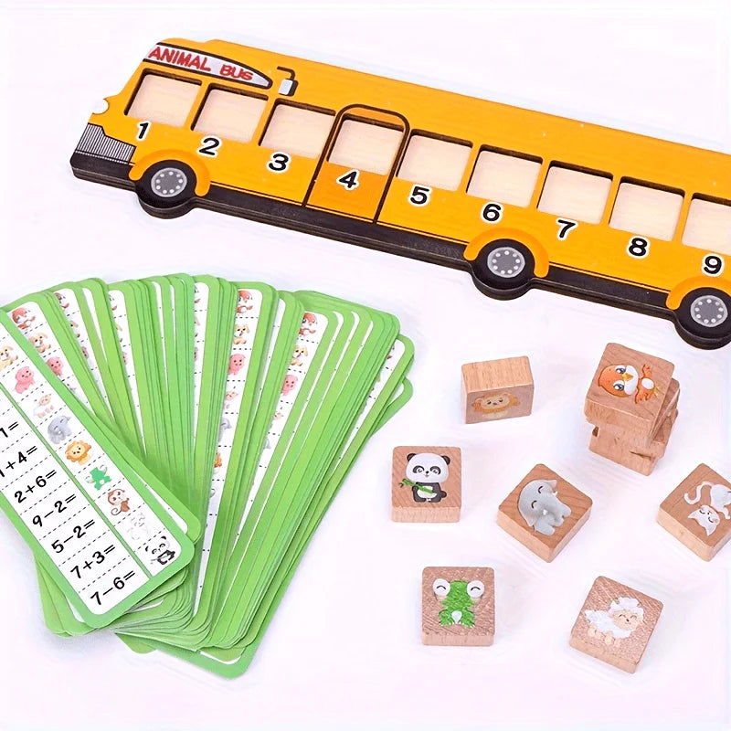 Wooden Animal Bus Math Puzzle (5years and up)