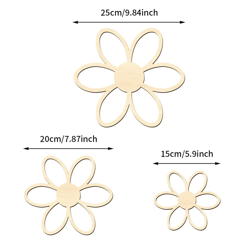 Wooden Daisy Wall Decals