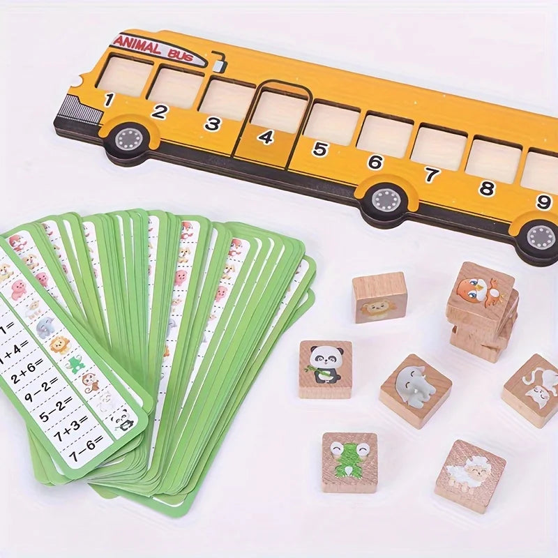 Wooden Animal Bus Math Puzzle (5years and up)