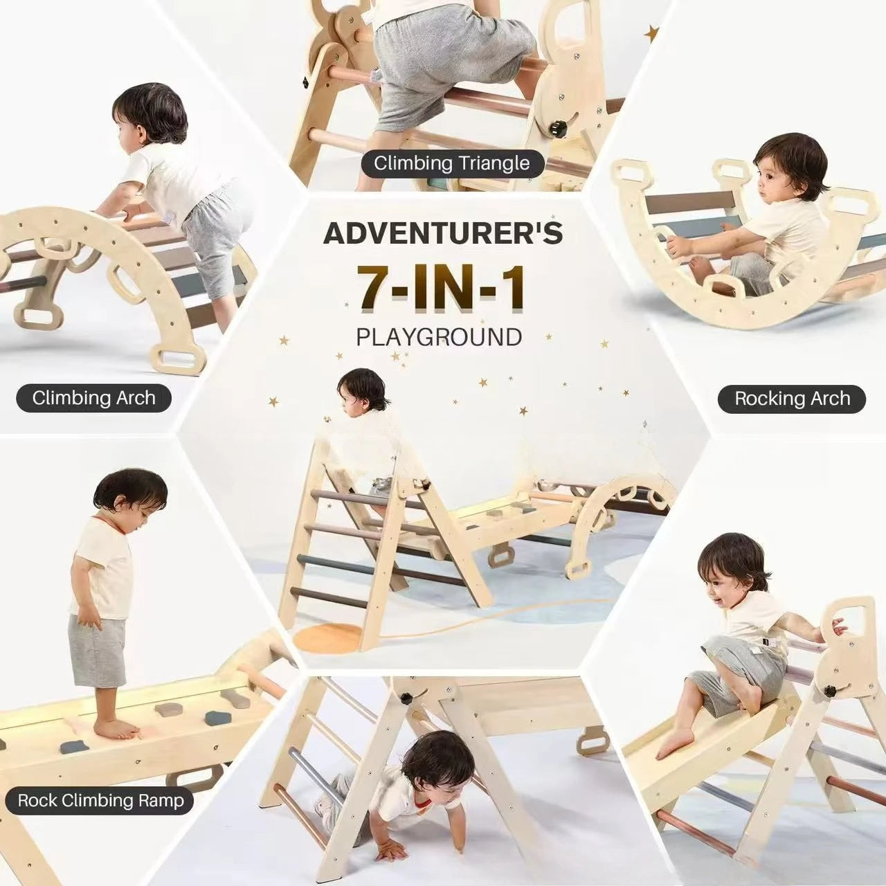 Wooden Pikler Climbing Set (8mo and up)