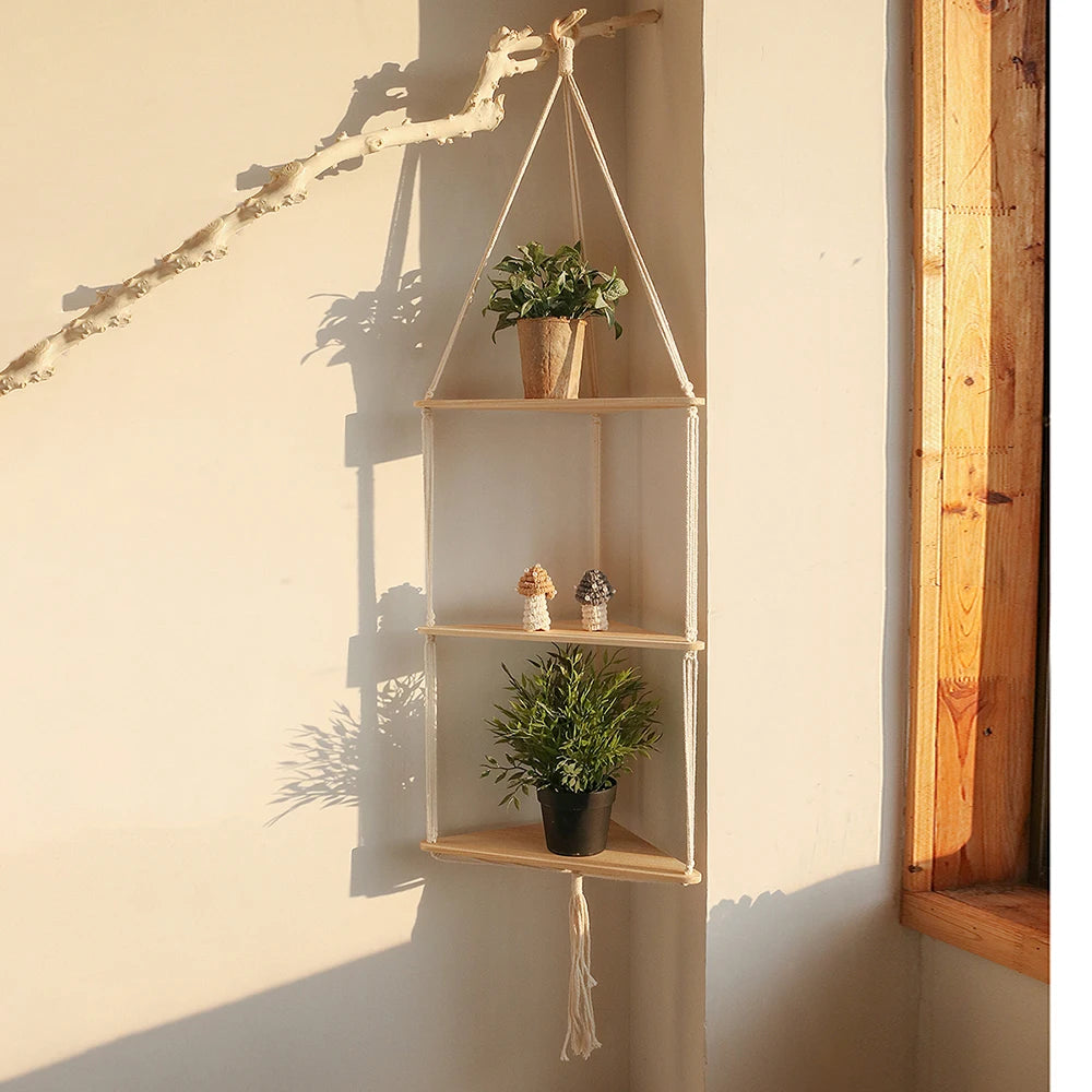 Macrame Floating Wall Shelf