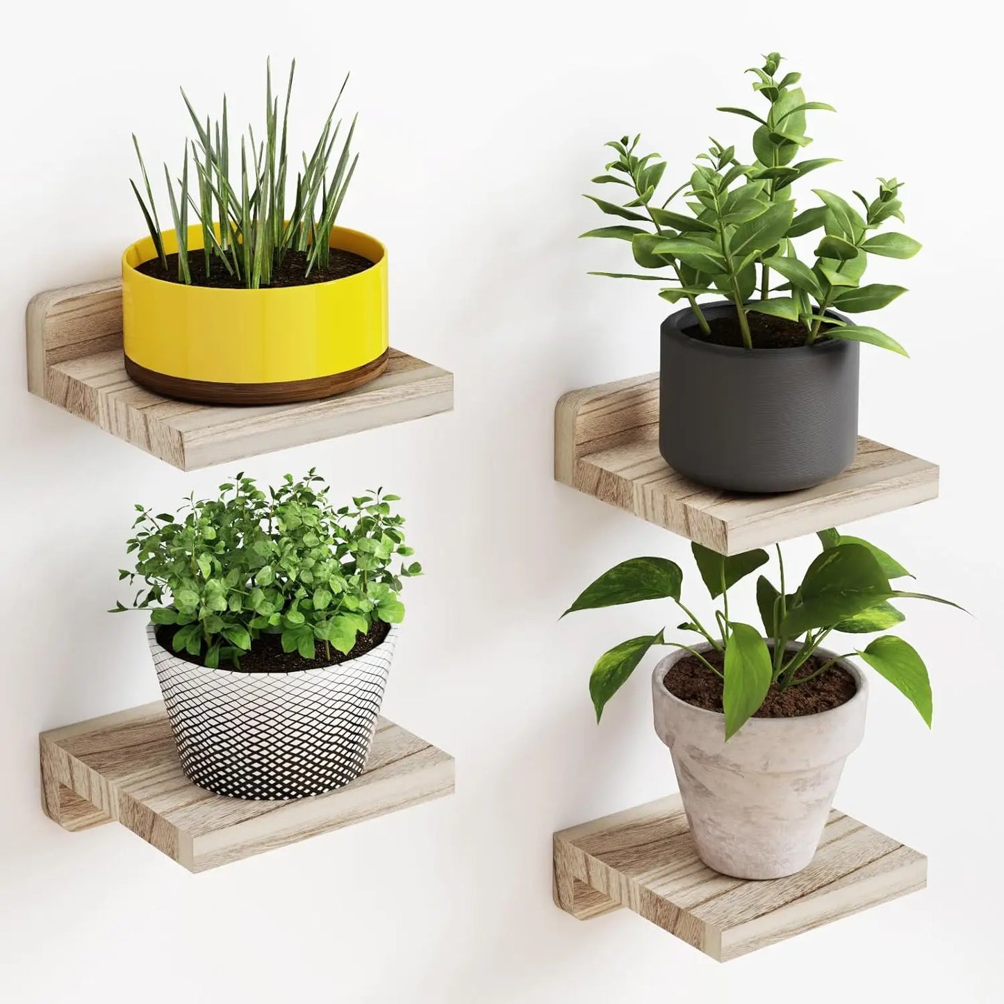 Wooden Floating Shelves (4-pack)