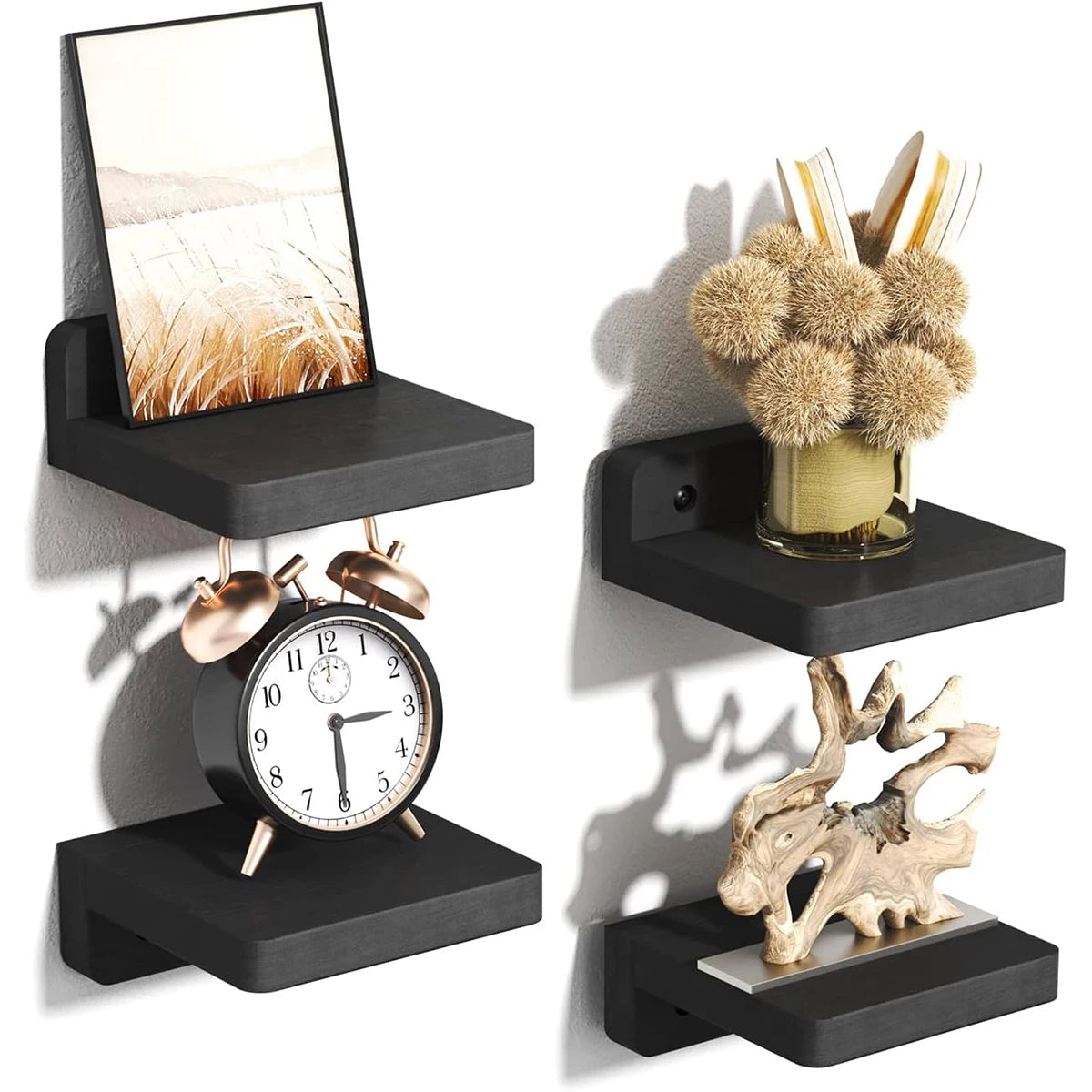 Wooden Floating Shelves (4-pack)