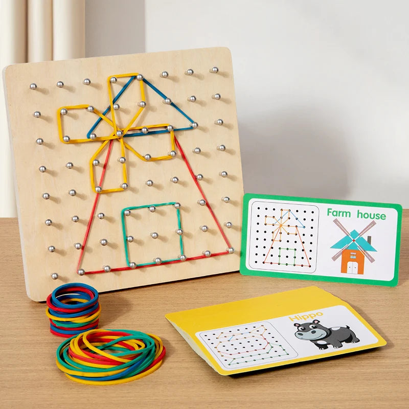 Wooden Geoboard (3 years and up)
