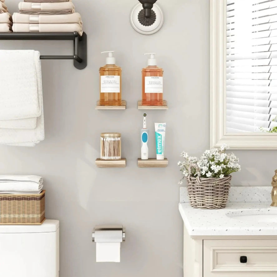 Wooden Floating Shelves (4-pack)
