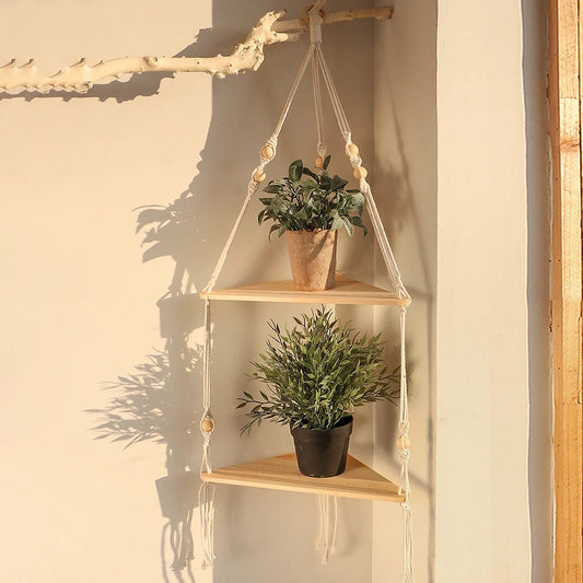 Macrame Floating Wall Shelf